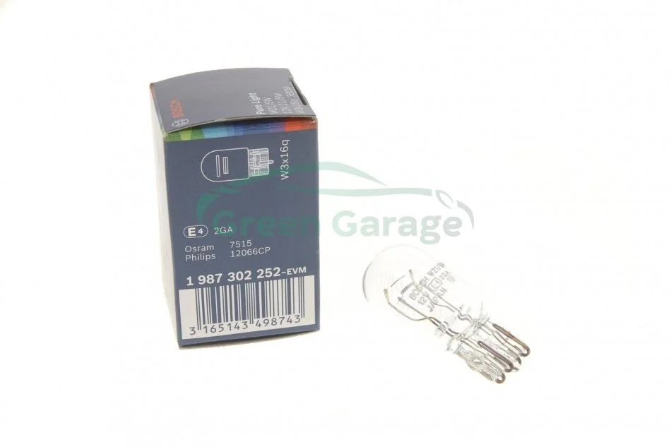 Лампа розжарювання W21/5W 12V W3x16q PURE LIGHT (вир-во Bosch) BOSCH 1 987 302 252 (фото 1)