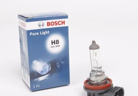 Лампа розжарювання H8 12V 35W PGJ19-1 PURE LIGHT (вир-во Bosch) BOSCH 1 987 302 081