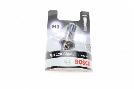 Лампа розжарювання H1 12V 55W GigaLight +120 (blister 1шт) (BOSCH 1 987 301 108