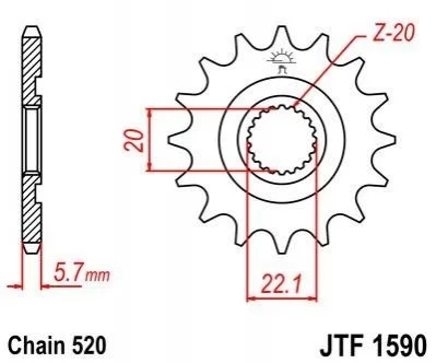 Передня зірка MOTO JT MOTO 10241213 (фото 1)