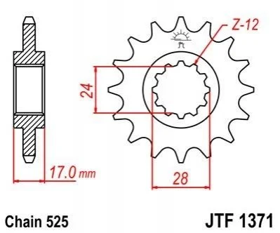 Передня зірка MOTO JT MOTO 10155115 (фото 1)