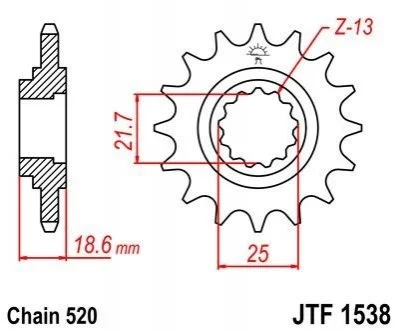 Передня зірка MOTO JT MOTO 10446515 (фото 1)
