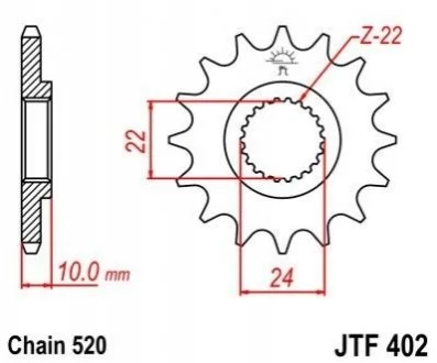 Передня зірка MOTO JT MOTO 10548416