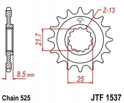 Передня зірка MOTO JT MOTO 10255115 (фото 1)