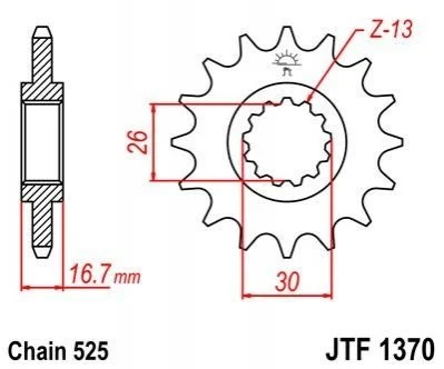 Передня зірка MOTO JT MOTO 10156415 (фото 1)