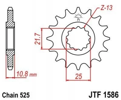 Передня зірка MOTO JT MOTO 10256517 (фото 1)