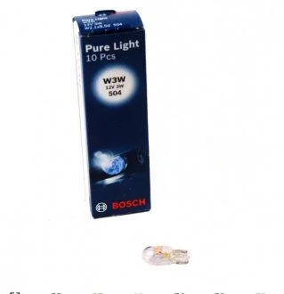 Лампа розжарювання 12V 3W W3W PURE LIGHT (вир-во) BOSCH 1 987 302 217