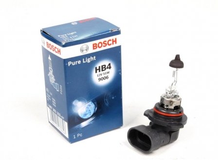 Лампа розжарювання HB4 12V 51W P22d PURE LIGHT BOSCH 1 987 302 153