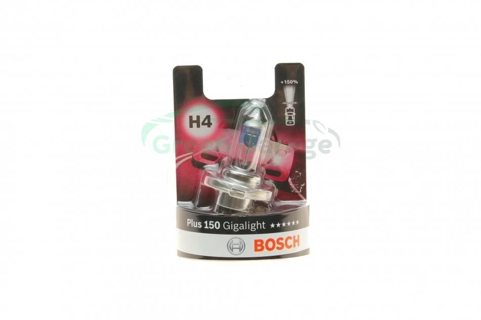 Лампа розжарювання H4 12V 60/55W P43t GigaLight +150 (blister 1шт) (вир-во Bosch) BOSCH 1987301136 (фото 1)