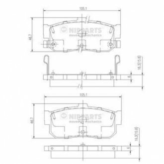 Гальмівні колодки NIPPARTS J3611034