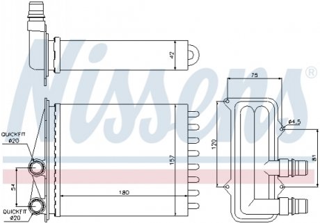 Радиатор отопителя RENAULT TRAFIC II (01-) 1.9 dCi NISSENS 73468