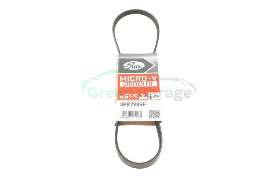 Поликлиновые ремни Micro-V StretchFit (Пр-во Gates) GATES 3PK798SF (фото 1)