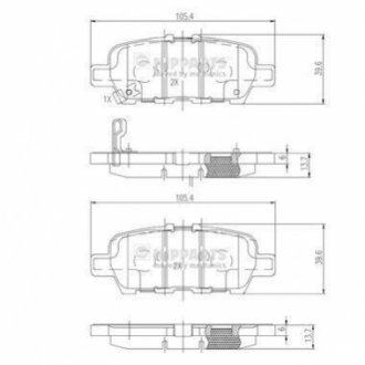 Гальмівні колодки NIPPARTS N3611051