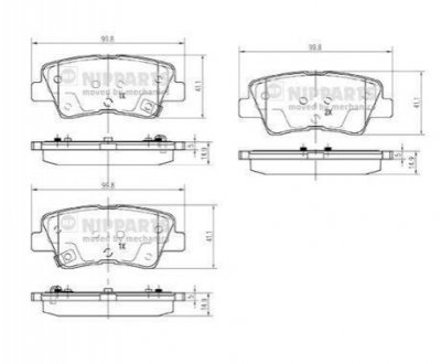 Гальмівні колодки NIPPARTS N3610314