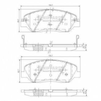 Гальмівні колодки NIPPARTS N3605051