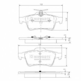 Гальмівні колодки NIPPARTS N3613022