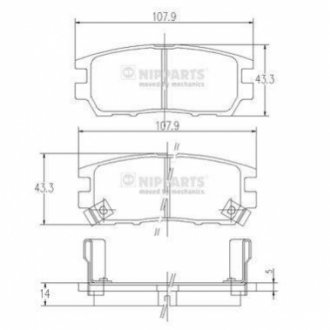 Гальмівні колодки NIPPARTS J3615005