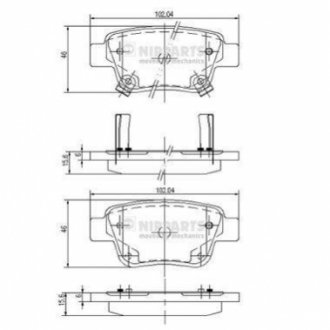 Гальмівні колодки NIPPARTS J3612030