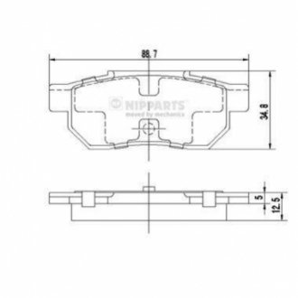 Гальмівні колодки NIPPARTS J3614002