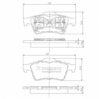 Гальмівні колодки NIPPARTS J3611045