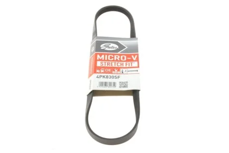 Поліклінові ремені Micro-V StretchFit (Вир-во Gates) GATES 4PK830SF