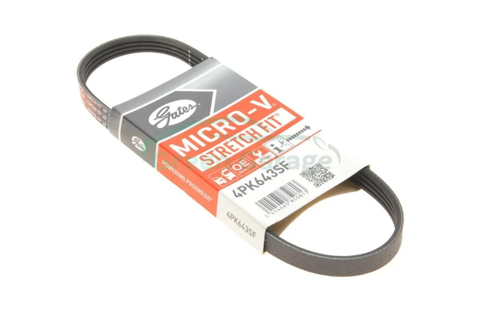 Поликлиновые ремни Micro-V StretchFit (Пр-во Gates) GATES 4PK643SF (фото 1)
