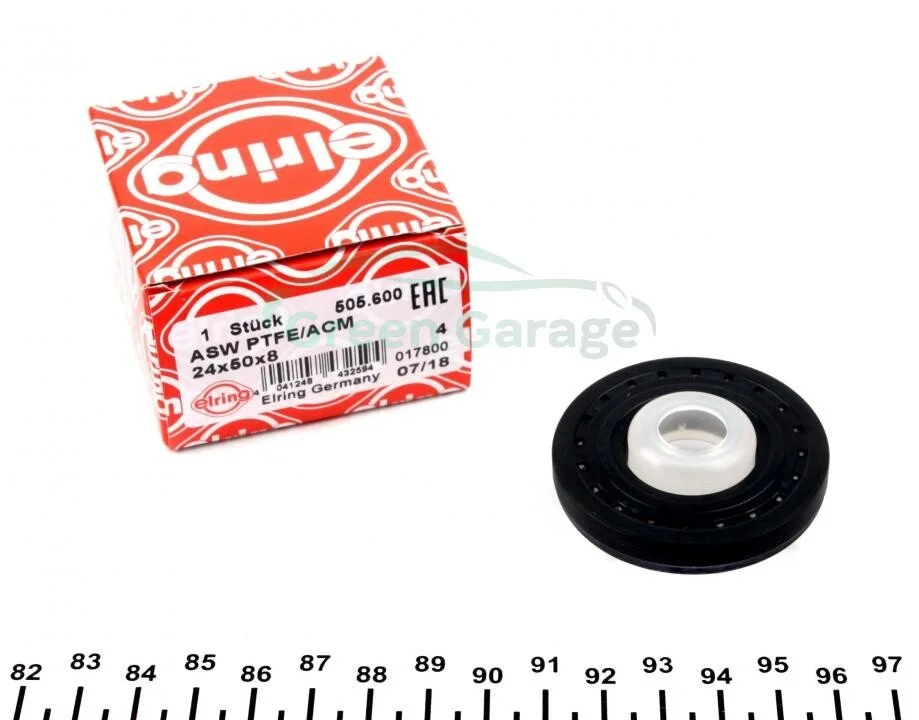 Уплотняющее кольцо, распределительный вал PEUGEOT 1,4 ET3J4 24x50x8 PTFE (пр-во Elring) ELRING 505.600 (фото 1)