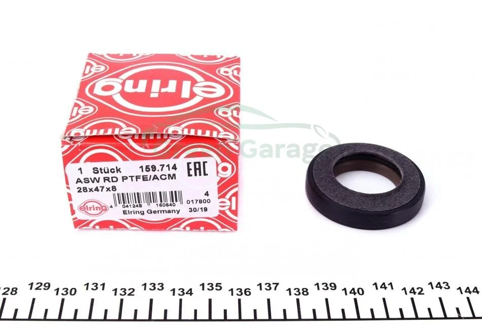 Уплотняющее кольцо, распределительный вал 28x47x8 ASW RD PTFE/ACM (пр-во Elring) ELRING 159.714 (фото 1)