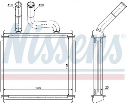 Радиатор отопителя CHEVROLET TACUMA (00-) (пр-во Nissens) NISSENS 76507