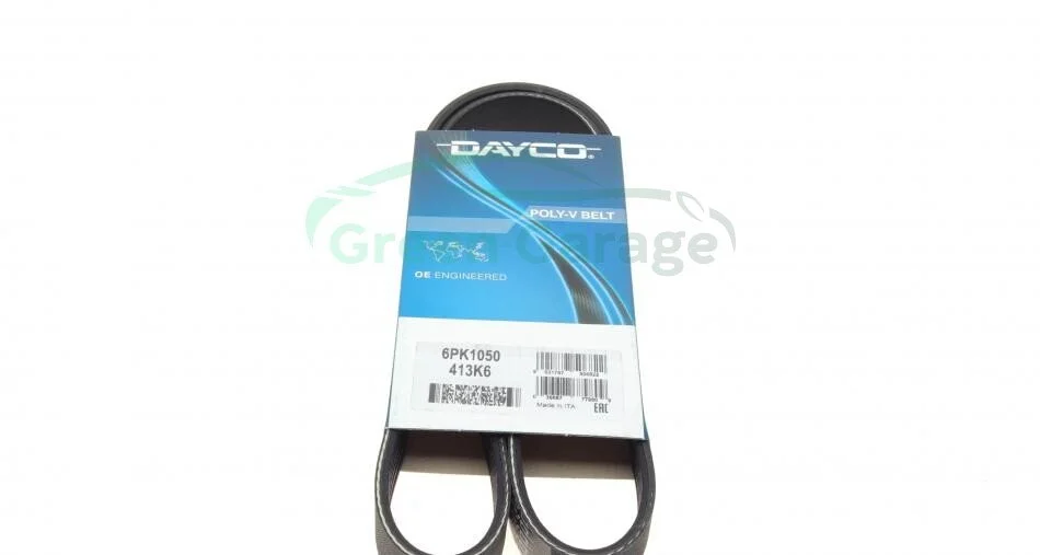 Поліклиновий ремінь IVECO DAILY III CITROEN C2, C2 ENTERPRISE, C3 I, C3 II, C3 PLURIEL, C4, C4 I LEXUS RX OPEL ASTRA H, ASTRA H GTC, ASTRA H/KOMBI, SIGNUM, VECTRA C 1.1-3.0 10.86- DAYCO 6PK1050 (фото 1)