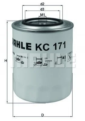 Паливний фільтр MAHLE / KNECHT KC171 (фото 1)
