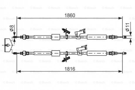 Гальмівний трос BOSCH 1987482189