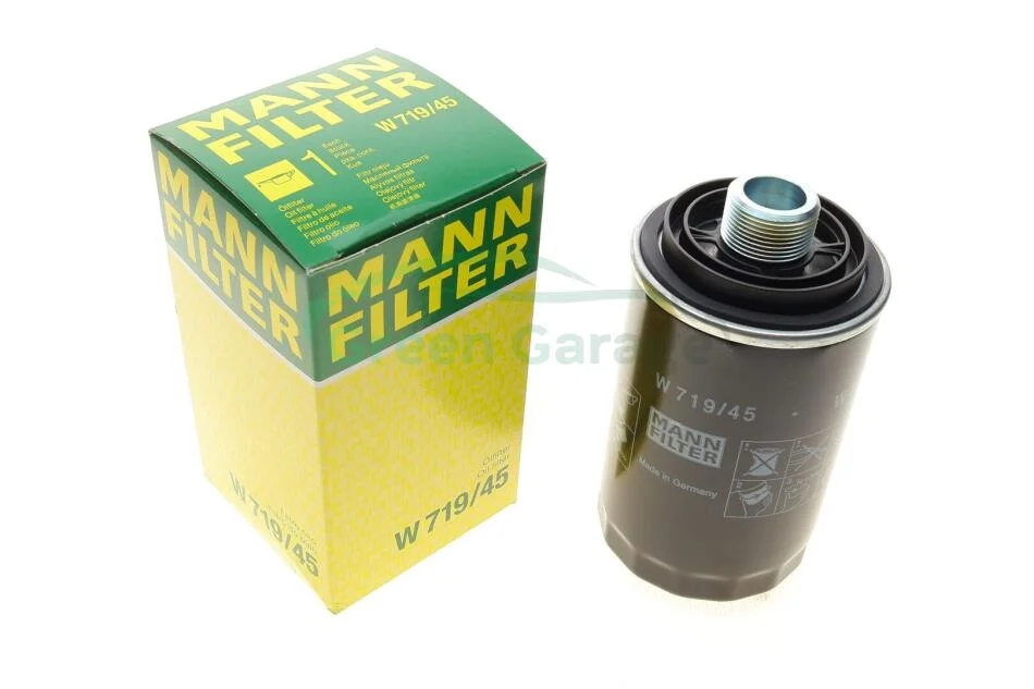 Фильтр масляный двигателя VW GOLF V, VI, T5, SKODA OCTAVIA II 1.8-2.0 TSI 07- (пр-во) MANN W719/45 (фото 1)