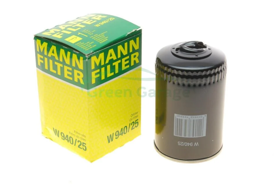 Фильтр масляный двигателя VW GOLF, PASSAT, TRANSPORTER III 80-97, AUDI 80,100, A6 94-97 (пр-во) MANN W940/25 (фото 1)