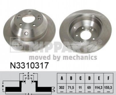 Гальмівний диск NIPPARTS N3310317