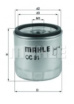 Фільтр оливи MAHLE / KNECHT OC91D1 (фото 1)
