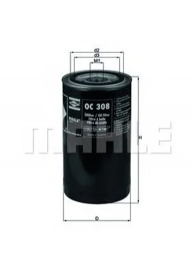 Масляний фiльтр MAHLE / KNECHT OC308 (фото 1)