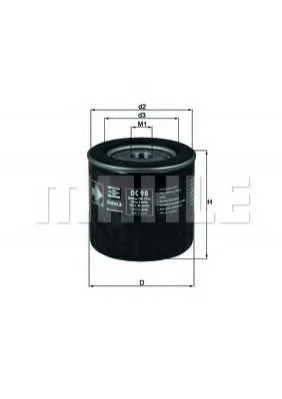 Масляний фiльтр MAHLE / KNECHT OC98 (фото 1)
