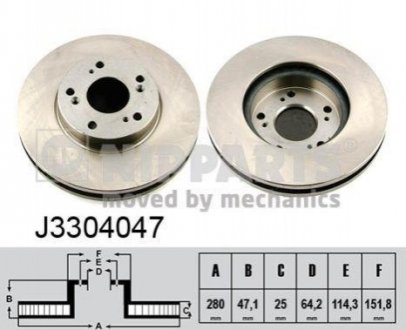 Гальмівний диск NIPPARTS J3304047