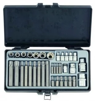 Набор бит TORX и головок E-проф. TORX: 1/2, 1/4, 3/8 35 пр. FORCE 4352