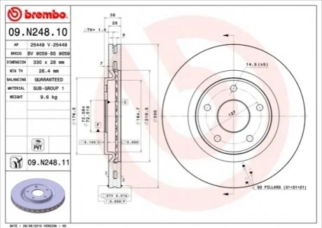 Гальмівний диск BREMBO 09.N248.11
