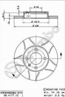 Гальмівний диск BREMBO 08.4177.75