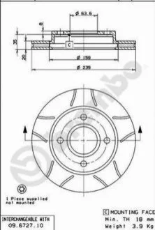 Гальмівний диск BREMBO 09.6727.77
