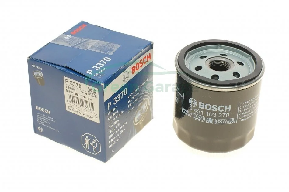 Фильтр масляный двигателя OPEL ASTRA G, H, VECTRA C 1.4-2.0 98- (пр-во) BOSCH 0 451 103 370 (фото 1)