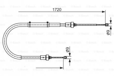 Трос ручного тормоза DACIA DUSTER (HS) BOSCH 1987482411