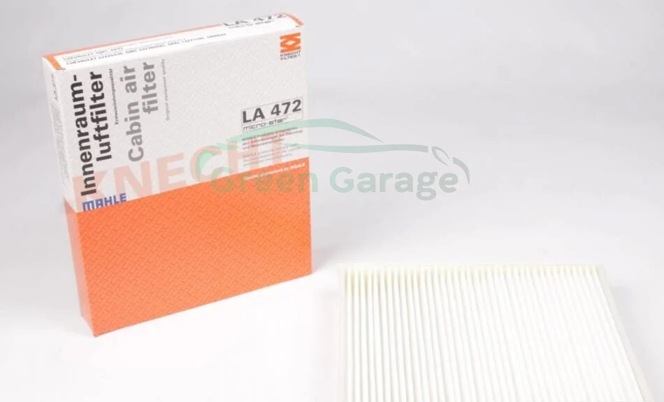 Фільтр салону BUICK ENCORE CADILLAC CTS, SRX CHEVROLET AVEO, CAMARO, COBALT, CRUZE, MALIBU, ORLANDO, SPARK, SPARK/HATCHBACK, TRAX, VOLT OPEL AMPERA, ASTRA J, ASTRA J GTC 0.8-Electric 01.00- MAHLE / KNECHT LA472 (фото 1)