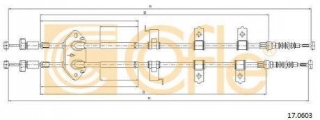 Трос ручного гальма COFLE 17.0603 (фото 1)