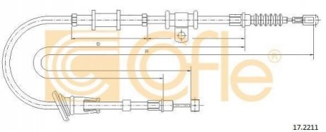 Трос ручного гальма COFLE 17.2211