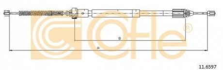 Трос ручного гальма COFLE 11.6597