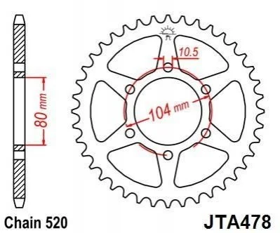 Зірка MOTO JT MOTO 11046243 (фото 1)